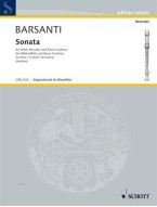 Francesco Barsanti: Sonate D minor (noty na zobcovou flétnu, klavír)