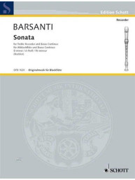 Francesco Barsanti: Sonate D minor (noty na zobcovou flétnu, klavír)