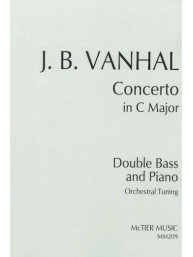 Jan Křtitel Vaňhal: Concerto In C Major (noty na kontrabas, klavír)