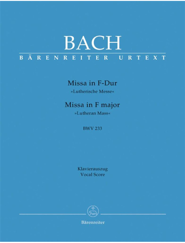 J.S. Bach: Mass in F major BWV 233 Lutheran Mass 1 (noty na klavír, zpěv)