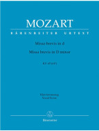 W.A. Mozart: Missa Brevis In D Minor K.65/61a (noty na klavír, zpěv)
