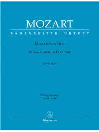 W.A. Mozart: Missa Brevis In D Minor K.65/61a (noty na klavír, zpěv)