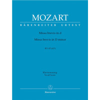 W.A. Mozart: Missa Brevis In D Minor K.65/61a (noty na klavír, zpěv)