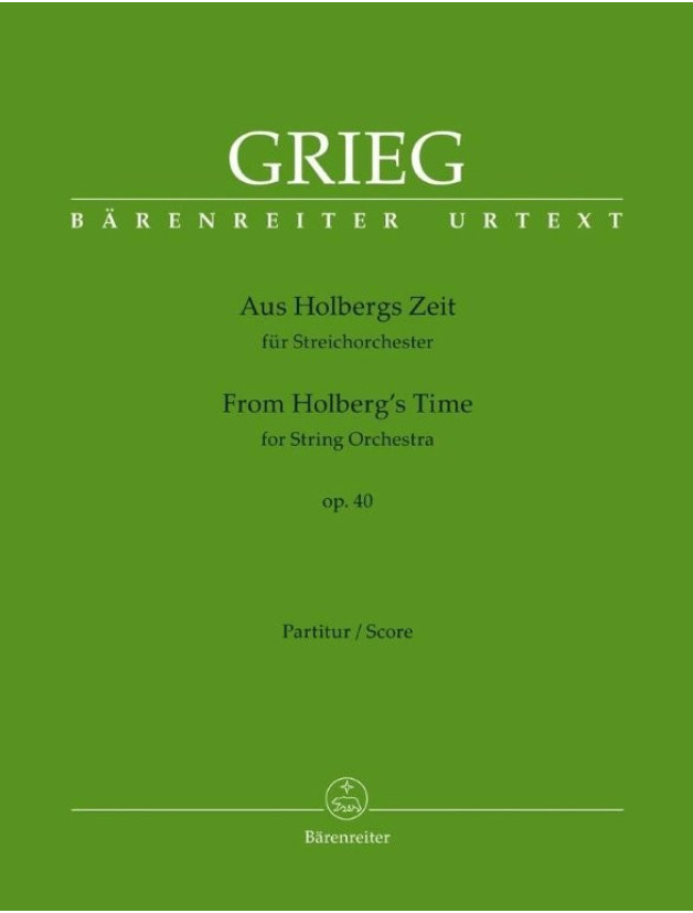 Edvard Grieg: Aus Holbergs Zeit Op. 40 (noty, partitura)