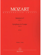 W.A. Mozart: Symphony In F Major 'No. 6' KV 43 (noty, partitura)