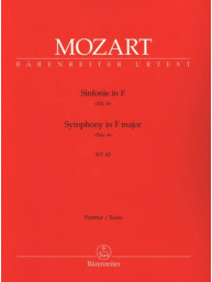 W.A. Mozart: Symphony In F Major 'No. 6' KV 43 (noty, partitura)