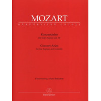 W.A. Mozart: Concert Arias for Low Soprano and Contralto (noty na klavír, zpěv)