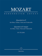 W.A. Mozart: Quartet In F Major K. 370/368b (noty, studijní partitura)