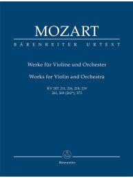W.A. Mozart: Works for Violin and Orchestra 	KV 207, 211, 216, 218, 219, 261, 269 (261a), 37 (noty, studijní partitura)
