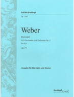 Carl Maria von Weber: Concerto No. 2 in E flat Major (noty na klarinet, klavír)