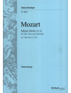W.A. Mozart: Missa Brevis In G K.140 (noty na klavír, zpěv)