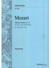 W.A. Mozart: Missa Brevis In G K.140 (noty na klavír, zpěv)