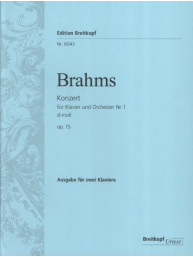 Johannes Brahms: Concerto No. 1 in D minor Op. 15 (noty na čtyřruční klavír)