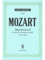 W.A. Mozart: Missa brevis in D KV 194/186h (noty na klavír, zpěv)