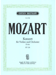W.A. Mozart: Concerto No. 4 in D major K. 218 (noty na housle, klavír)