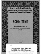 Alfred Schnittke: Koncert No. 3 (noty, studijní partitura)