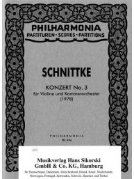 Alfred Schnittke: Koncert No. 3 (noty, studijní partitura)