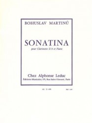 Bohuslav Martinů: Sonatina H.356 Pour Clarinette Et Piano (noty na klarinet, klavír)
