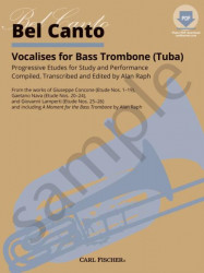 Giuseppe Concone: Bel Canto Vocalises for Bass Trombone (Tuba) (noty na pozoun, klavír) (+audio)