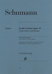 Robert Schumann: 12 Poems Op. 35, Songs On Texts by Kerner (noty na zpěv, vysoký a střední hlas, klavír)