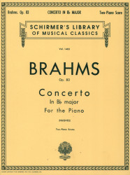 Johannes Brahms: Concerto No. 2 in Bb, Op. 83 (noty na čtyřruční klavír)