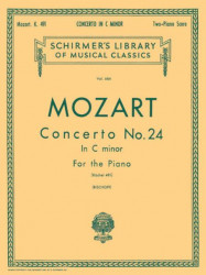 W.A. Mozart: Concerto No. 24 in C Minor, K.491 (noty na čtyřruční klavír)