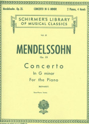 Felix Mendelssohn Bartholdy: Concerto No. 1 in G Minor, Op. 25 (noty na čtyřruční klavír)