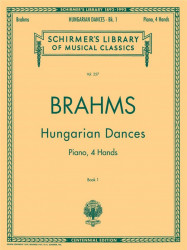 Johannes Brahms: Hungarian Dances - Book 1 (noty na čtyřruční klavír)