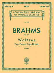 Johannes Brahms: Waltzes, Op. 39 (noty na čtyřruční klavír)