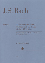 Johann Sebastian Bach: Trio Sonata In G BWV 1038 (noty na příčnou flétnu, housle, basso continuo)