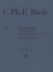 Carl Philipp Emanuel Bach: Gamba Sonatas, Wq 88, 136, 137 (noty na violu, basso continuo, cembalo)