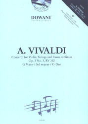 Antonio Vivaldi: Concerto in G Major, Op. 3, No. 3, RV 310 (noty na housle, klavír) (+audio)