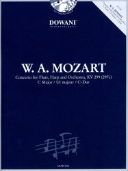 W.A. Mozart: Concert KV 299 (noty na příčnou flétnu, harfu, klavír) (+audio)