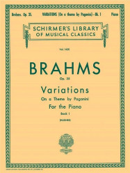 Johannes Brahms: Variations on a Theme by Paganini, Op. 35 - Book 1 (noty na klavír)