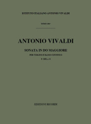 Antonio Vivaldi: Sonata in Do Maggiore per Violino e BC RV 3 (noty na housle, basso continuo)