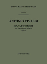 Antonio Vivaldi: Sonata in Do Min Rv 5 Per Violino e BC (noty na housle, basso continuo)