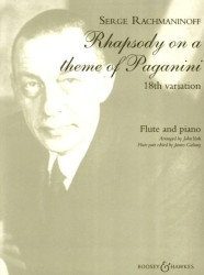 Sergej Rachmaninov: Rhapsody On A Theme Of Paganini - 18th Variation (noty na příčnou flétnu, klavír)