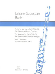 J.S. Bach: Sechs Sonaten für Flöte und obligates Cembalo 2 (noty na příčnou flétnu, klavír)